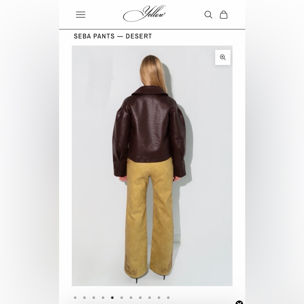 Yellow The Label Seba Embroidered Tan Pants - Picture 2 of 11
